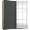 Schwebetürenschrank B: 200 Cm Level, Graphit/eiche Dekor - Eichefarben/Graphitfarben, MODERN, Holzwerkstoff (200/216/65cm) - MID.YOU