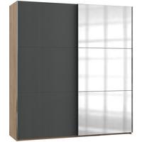Schwebetürenschrank B: 200 Cm Level, Graphit/eiche Dekor - Eichefarben/Graphitfarben, MODERN, Holzwerkstoff (200/216/65cm) - MID.YOU