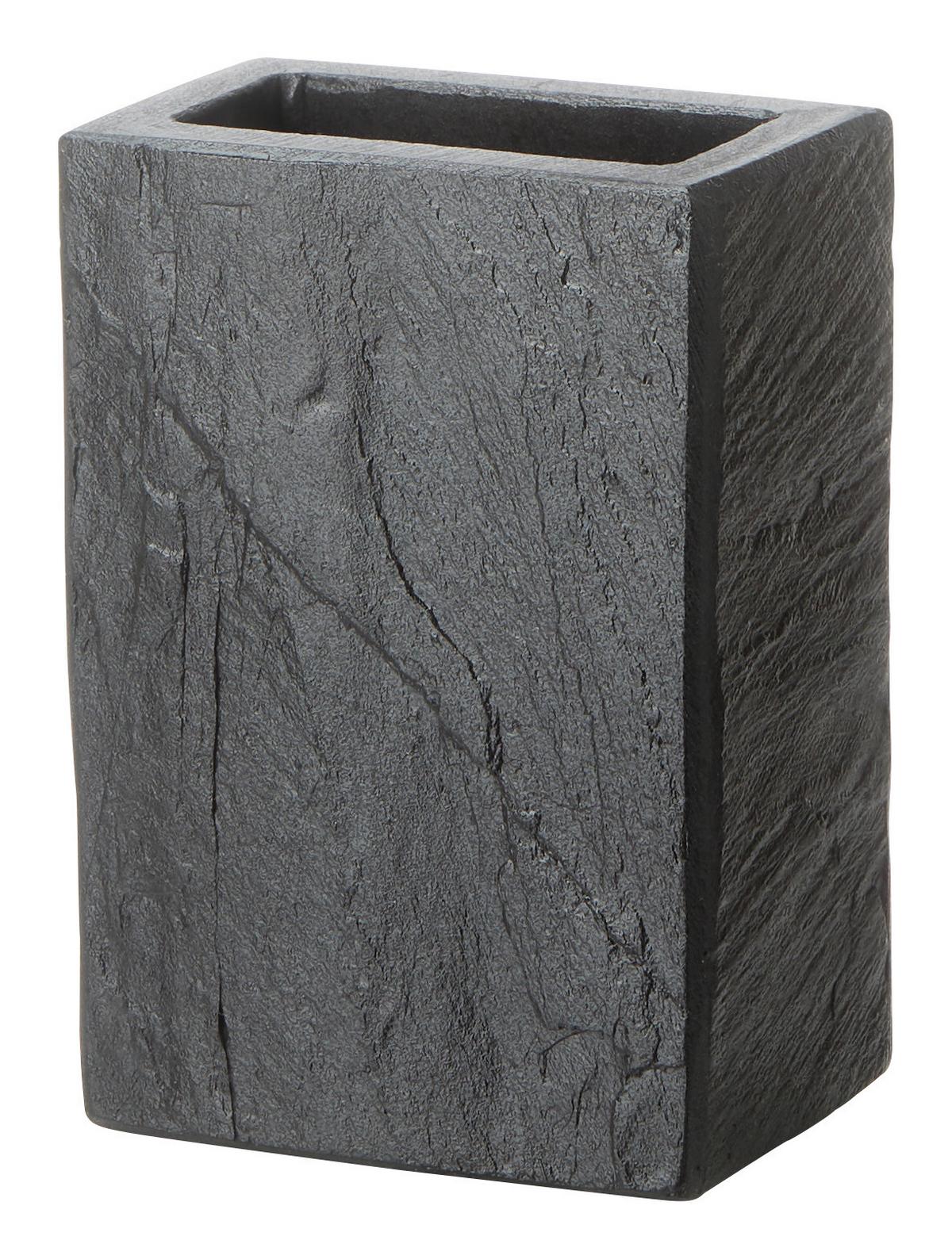 DRŽÁK NA ZUBNÍ KARTÁČEK LOKI - antracitová, přírodní materiály (7,5/11/5cm)