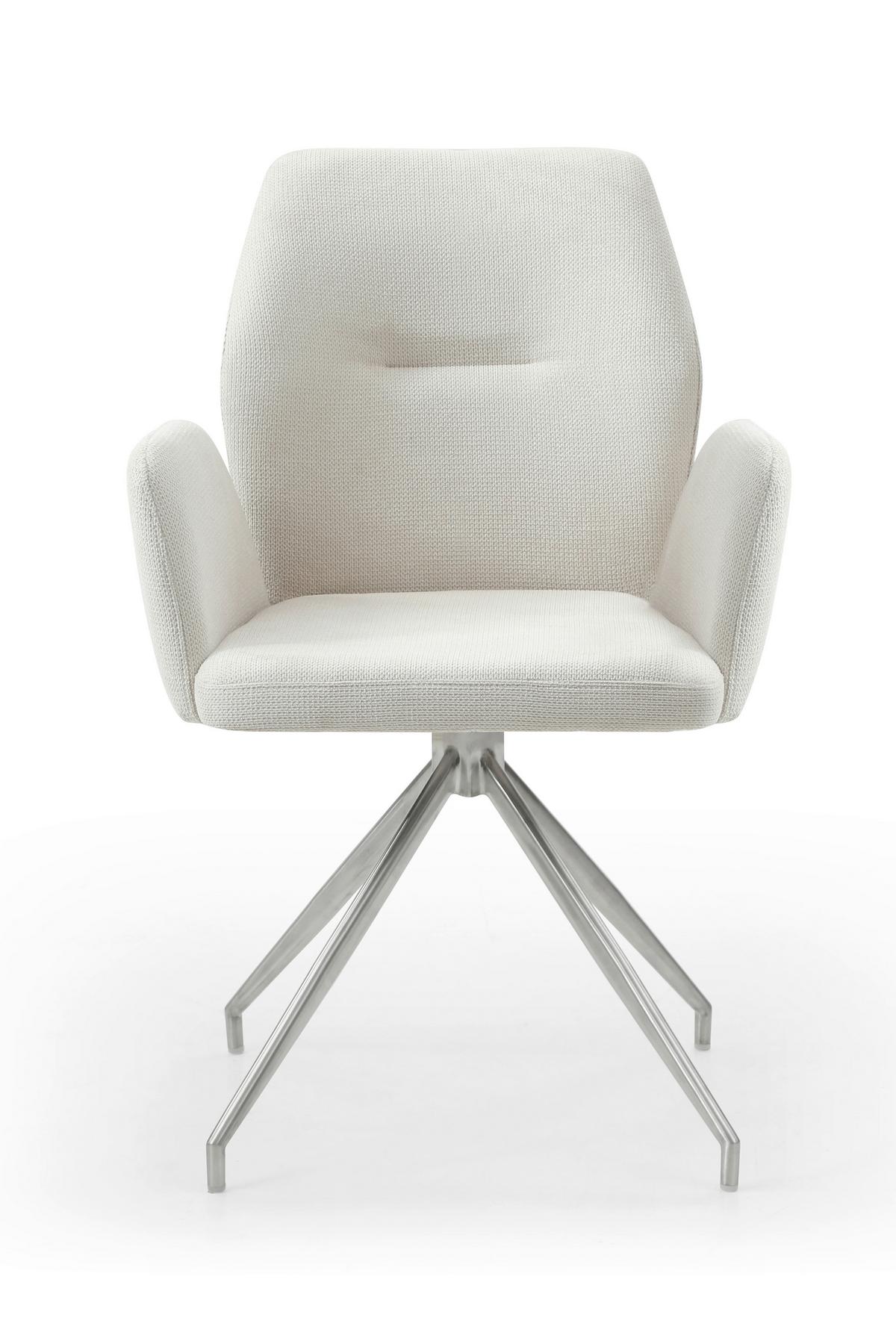 Tischgruppe Creme/Cognac L: 180cm - Cognac/Creme, MODERN, Holz/Textil (180/90/77cm) - Livetastic