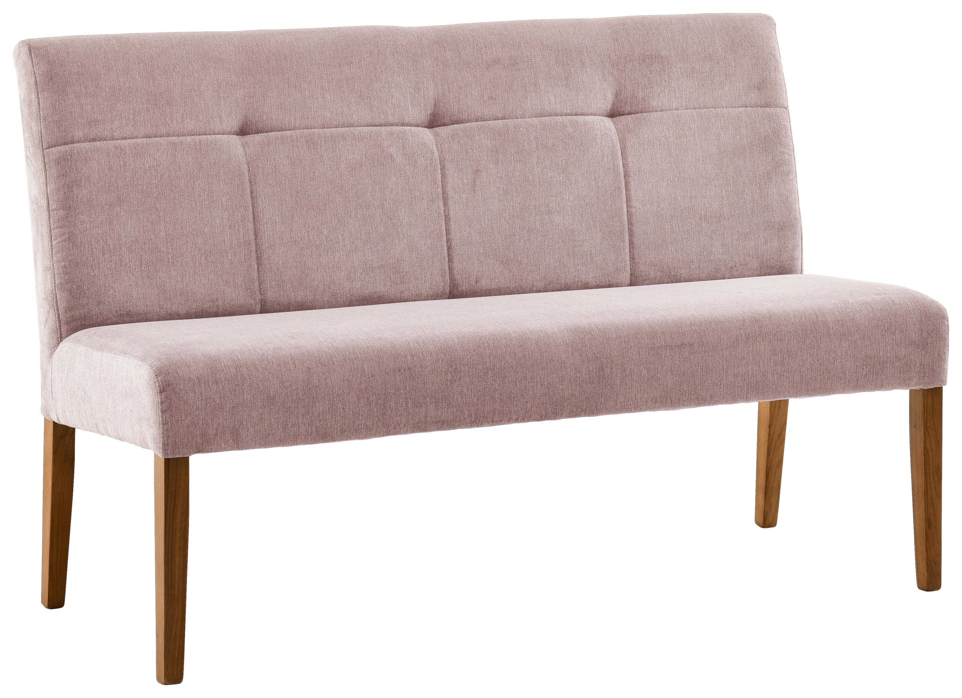 Sitzbank Damla Altrosa/eichefarben B: 140 Cm - Eichefarben/Altrosa, KONVENTIONELL, Holz/Textil (140/91,5/63cm) - Cantus