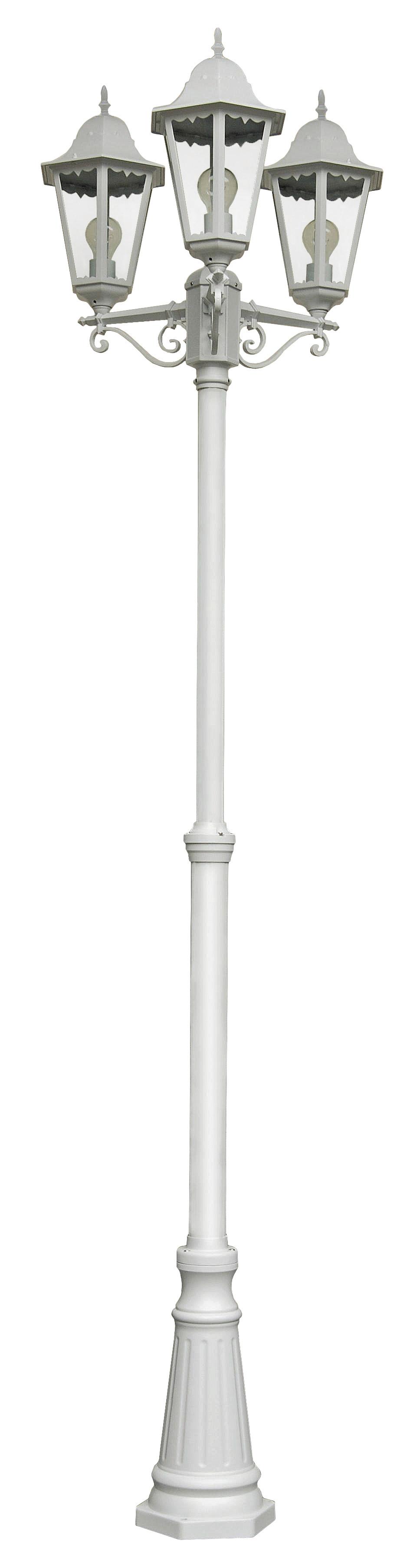 Außenstehleuchte Norderney Weiß - Weiß, Basics, Glas/Metall (58/220/55cm)