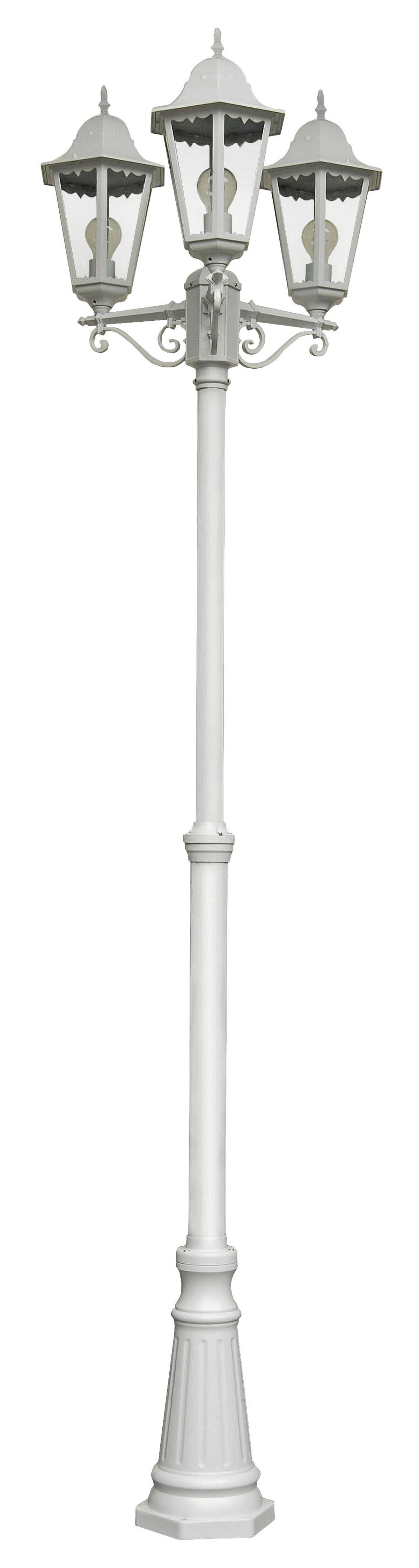 Außenstehleuchte Norderney Weiß - Weiß, Basics, Glas/Metall (58/220/55cm)