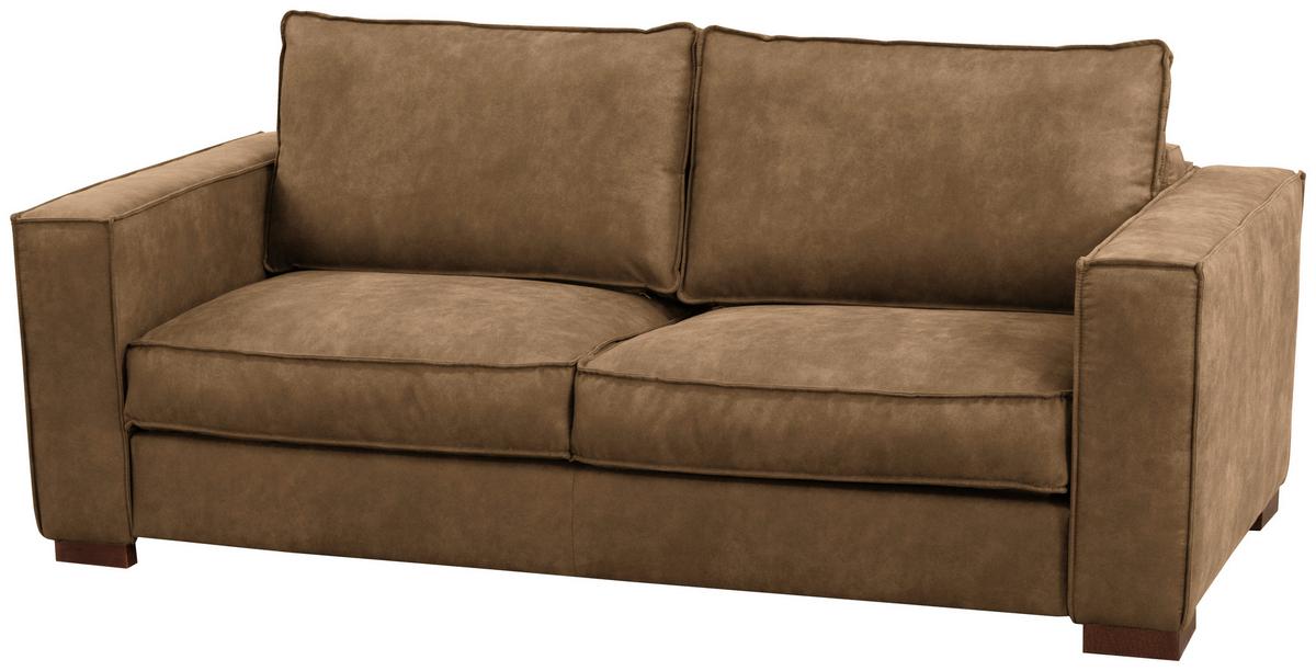 Schlafsofa Texas Braun Mikrofaser, B: 203 Cm - Dunkelbraun/Braun, Design, Textil (203/85/99cm) - MID.YOU