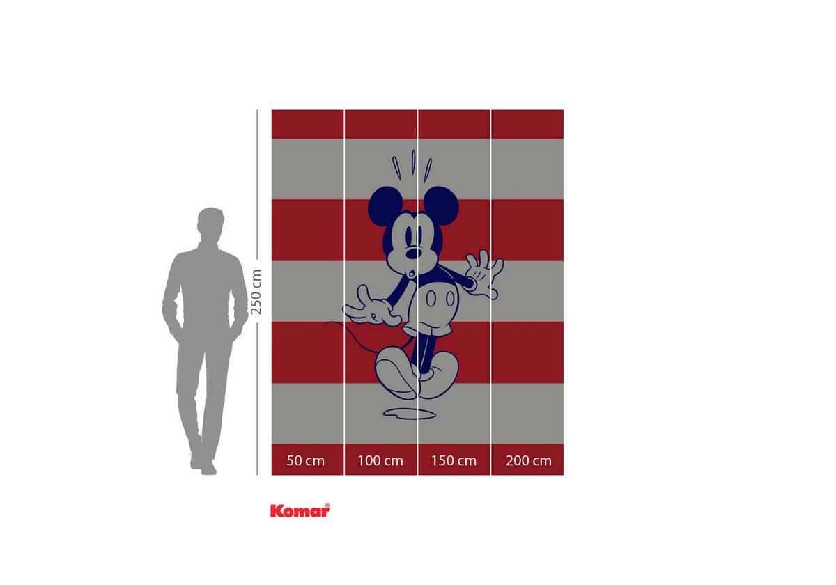 Vliestapete Mickey Vibrant - Blau/Rot, Basics (200/250cm) - Komar