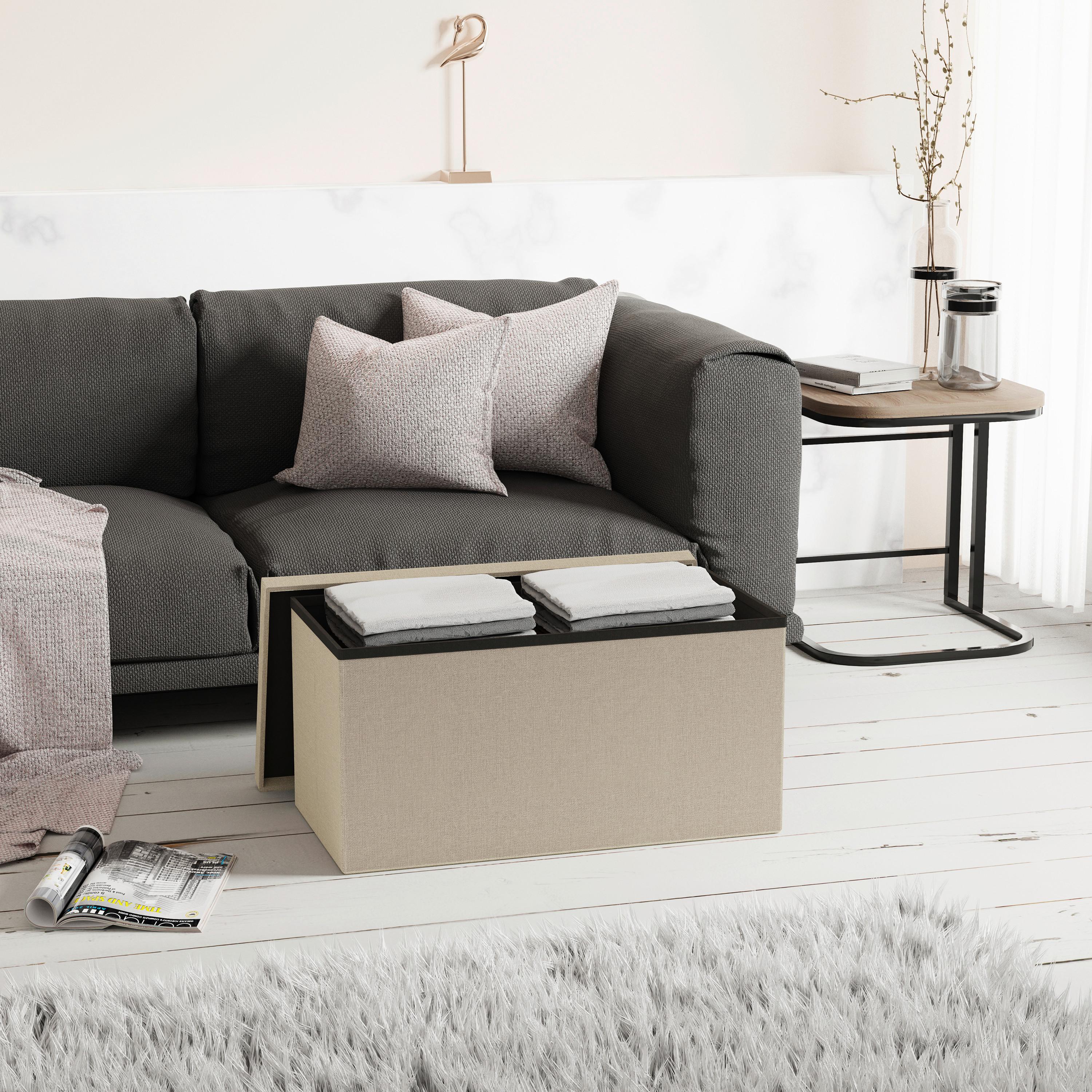 Sitzbox Boxas Creme B: 76 cm - Creme, Basics, Holzwerkstoff/Kunststoff (76/38/38cm) - MID.YOU