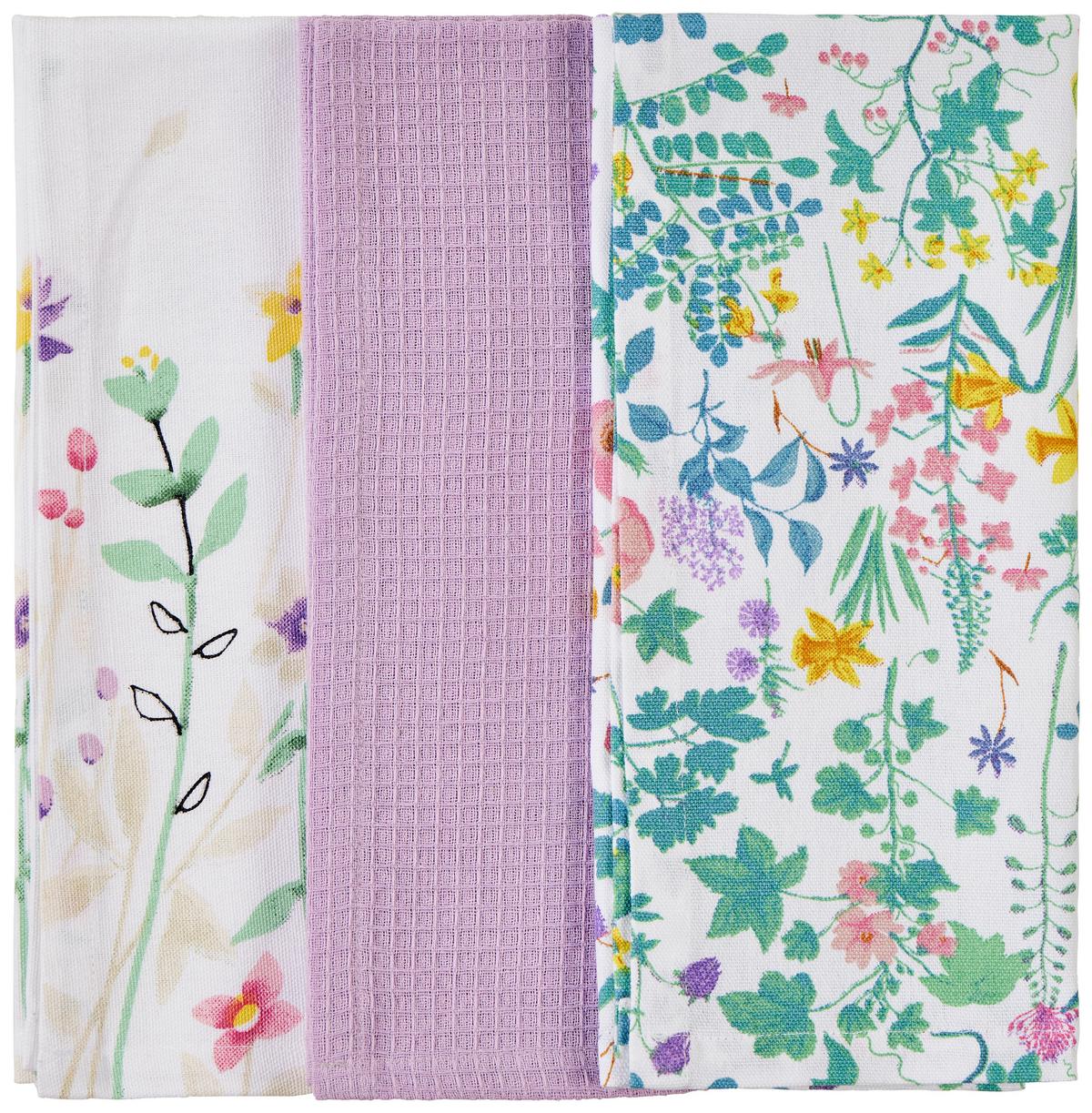 Geschirrtuch Viola 3er Pack - Violett, MODERN, Textil (40/60cm) - Luca Bessoni