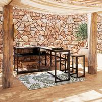 VENKOVNÍ KUCHYNĚ DELIA - černá/přírodní barvy, Moderní, kov/plast - Bessagi Garden