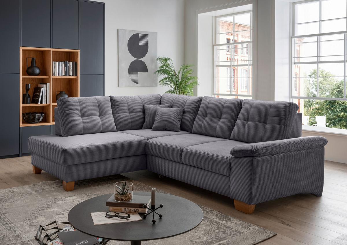 Ecksofa Brizzini, Grau S: 206x274 Cm - Naturfarben/Grau, MODERN, Textil (206/274cm) - Livetastic