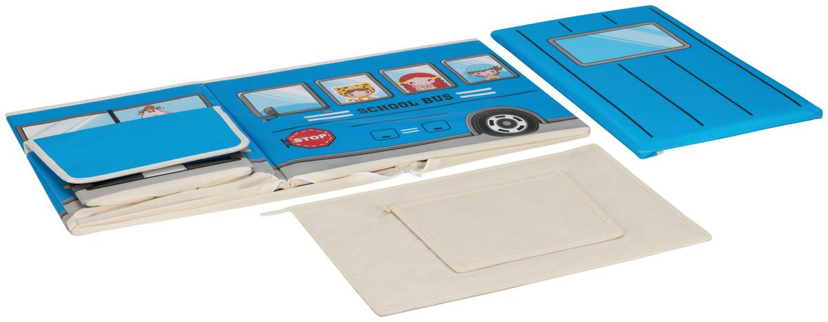 Aufbewahrungsbox David - Blau, KONVENTIONELL, Karton/Textil (55/25/32cm) - BUNINO