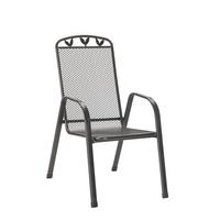 BRATISLAVA 2 Stohovatelné záhradní křeslo - barvy stříbra, kov/plast (55/97/73cm) - Modern Living