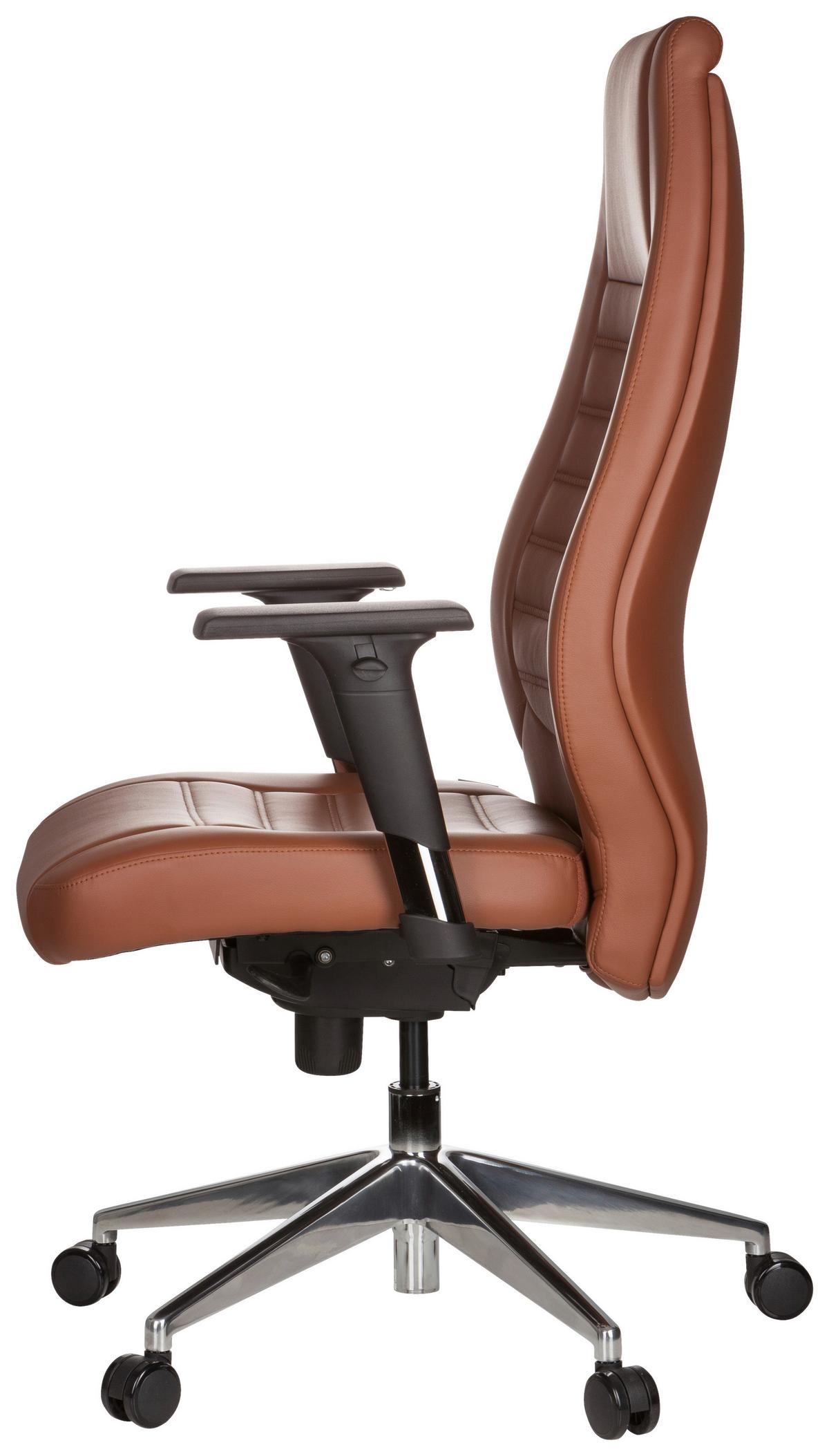 Chefsessel Vitoro Braun Bis 150 Kg - Silberfarben/Braun, Basics, Kunststoff/Textil (65/133/65cm) - MID.YOU