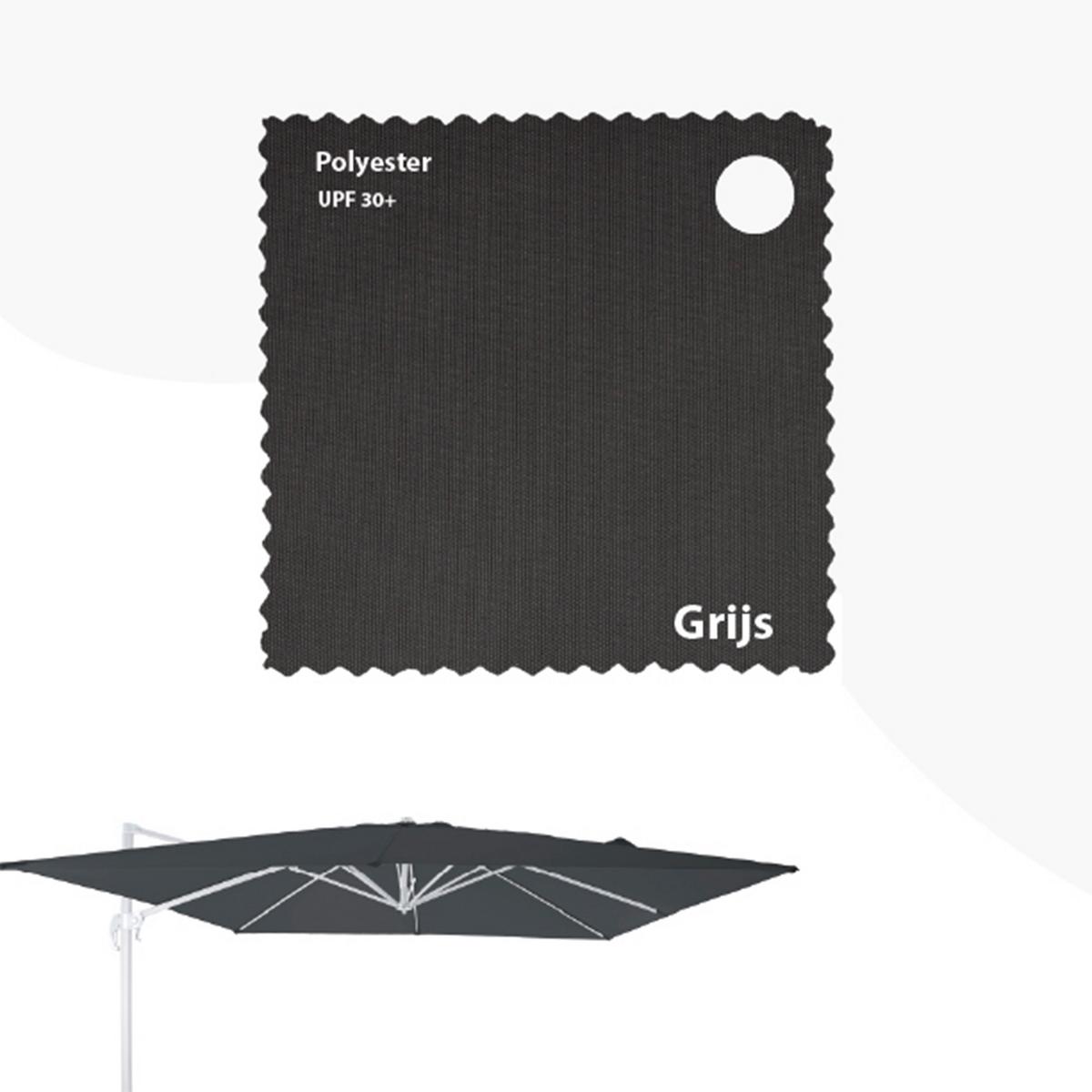 Ampelschirm Grau/Weiß DM: 300 H: 250 - Weiß/Grau, MODERN, Textil/Metall (300/250cm)