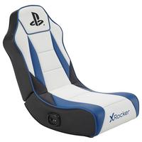 Gamingsessel Playstation Blau/schwarz/weiß B: 42 Cm - Blau/Schwarz, MODERN, Leder/Holzwerkstoff (42/68/74cm) - X Rocker