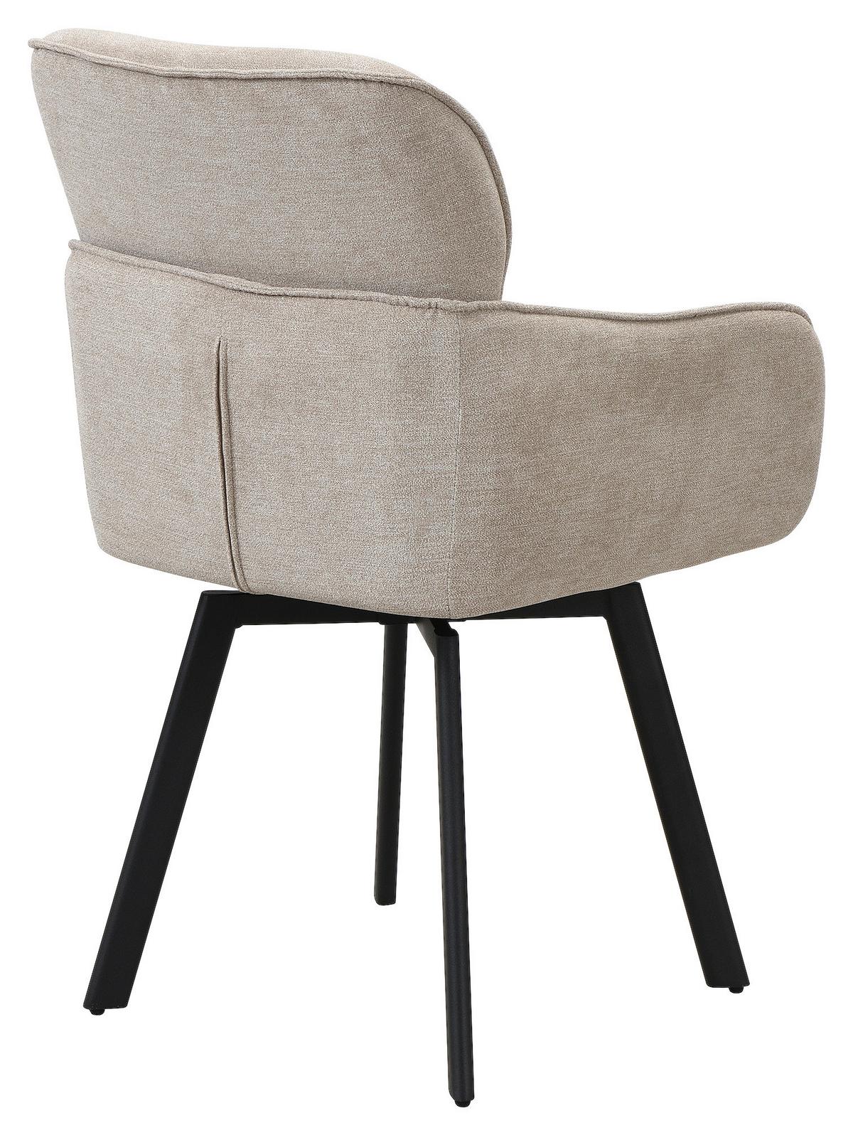 Stuhl-set Rico - Taupe/Schwarz, MODERN, Textil/Metall (61/90/63cm) - MID.YOU