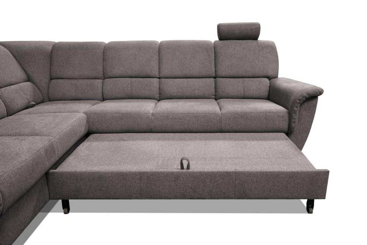 Sedačka MARSYLIA, ľavá, sivohnedý velúr, s relax.rohom - černá/barvy stříbra, Design, kov/dřevo (216/270cm) - MID.YOU
