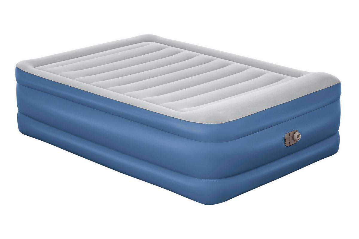 Luftbett Stefan 203x152x61 cm Bis 300kg, inkl. Pumpe - Dunkelblau/Grau, KONVENTIONELL, Kunststoff/Metall (203/152/61cm) - Bestway