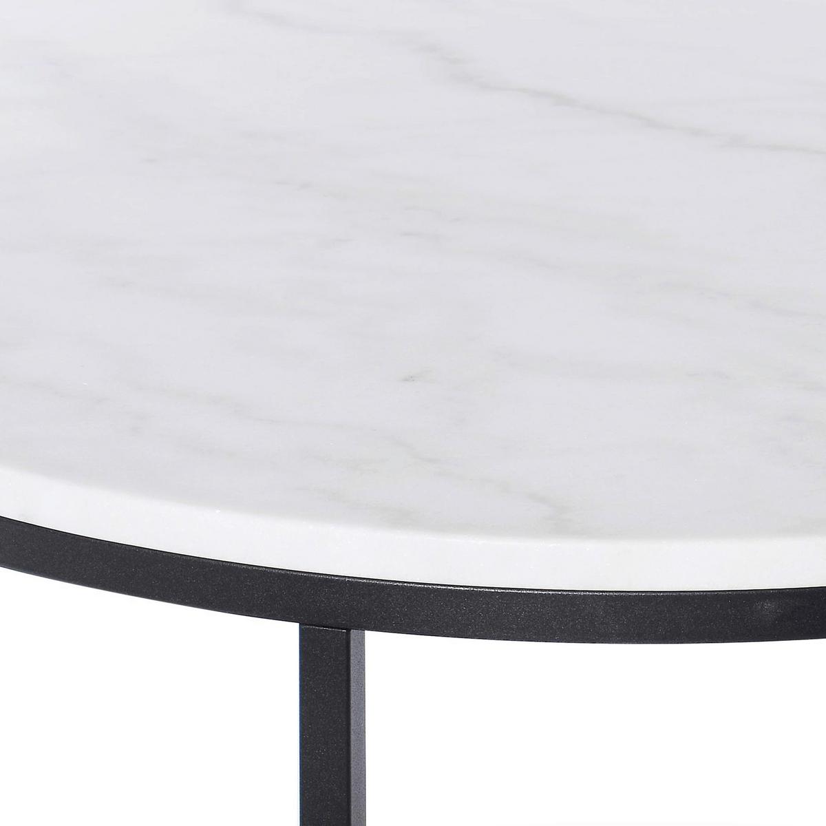 COUCHTISCH Marmor B: 85cm - Schwarz/Weiß, Design, Stein/Metall (85/85/48cm) - MID.YOU