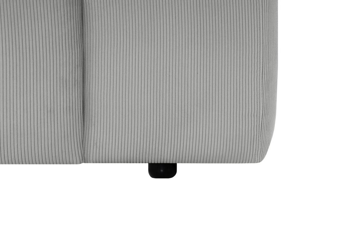 Ecksofa Hannah Hellgrau 200x304 cm - Hellgrau/Schwarz, Design, Textil (200/304cm) - MID.YOU