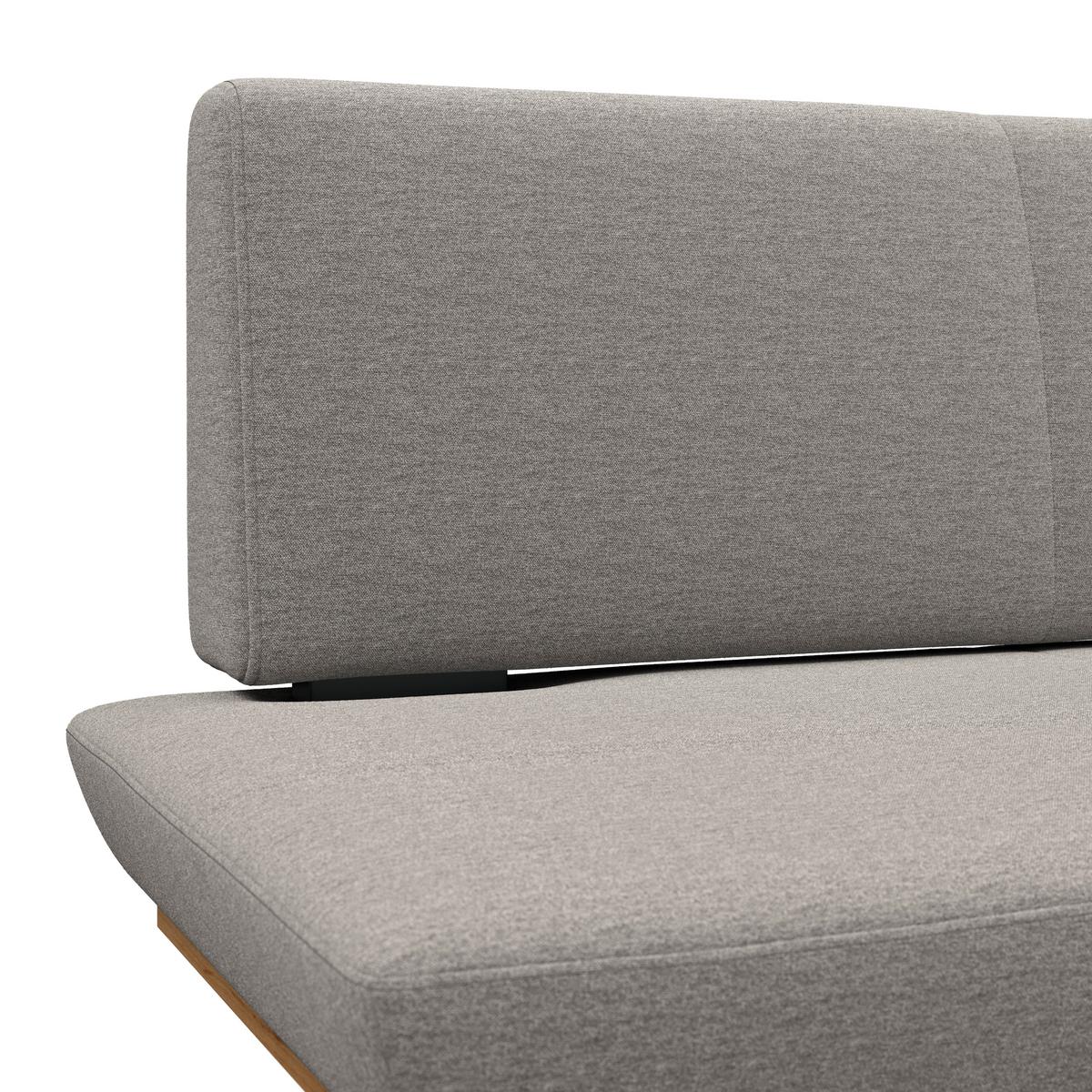 Sitzbank Tristan Webstoff hellgrau, B: 130cm - Hellgrau/Schwarz, MODERN, Holz/Textil (130/48/90cm) - James Wood