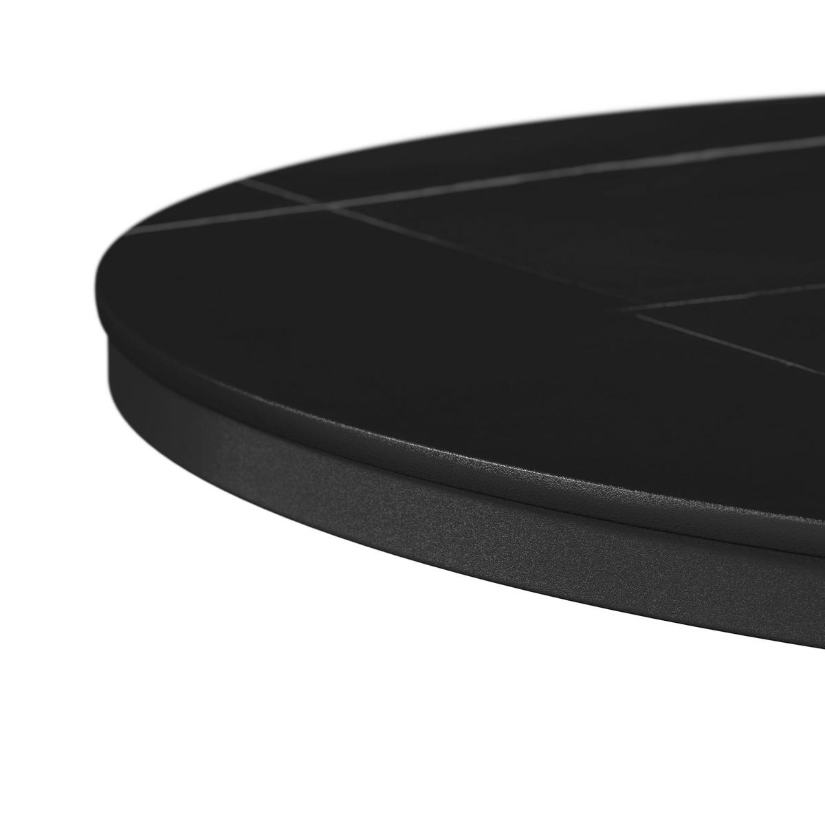 Jedálenský stôl Pela, P: 110 cm - čierna, Modern, kov/kompozitné drevo (110/110/75cm) - Bessagi Home