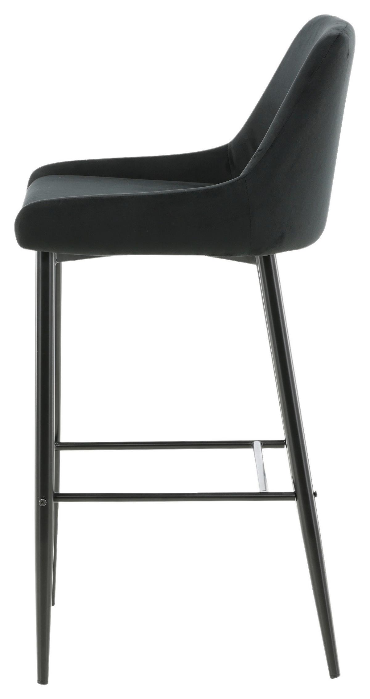 Barhocker-set Plaza Schwarz B: 48 Cm - Schwarz, Design, Kunststoff/Textil (48/105/57cm) - Livetastic