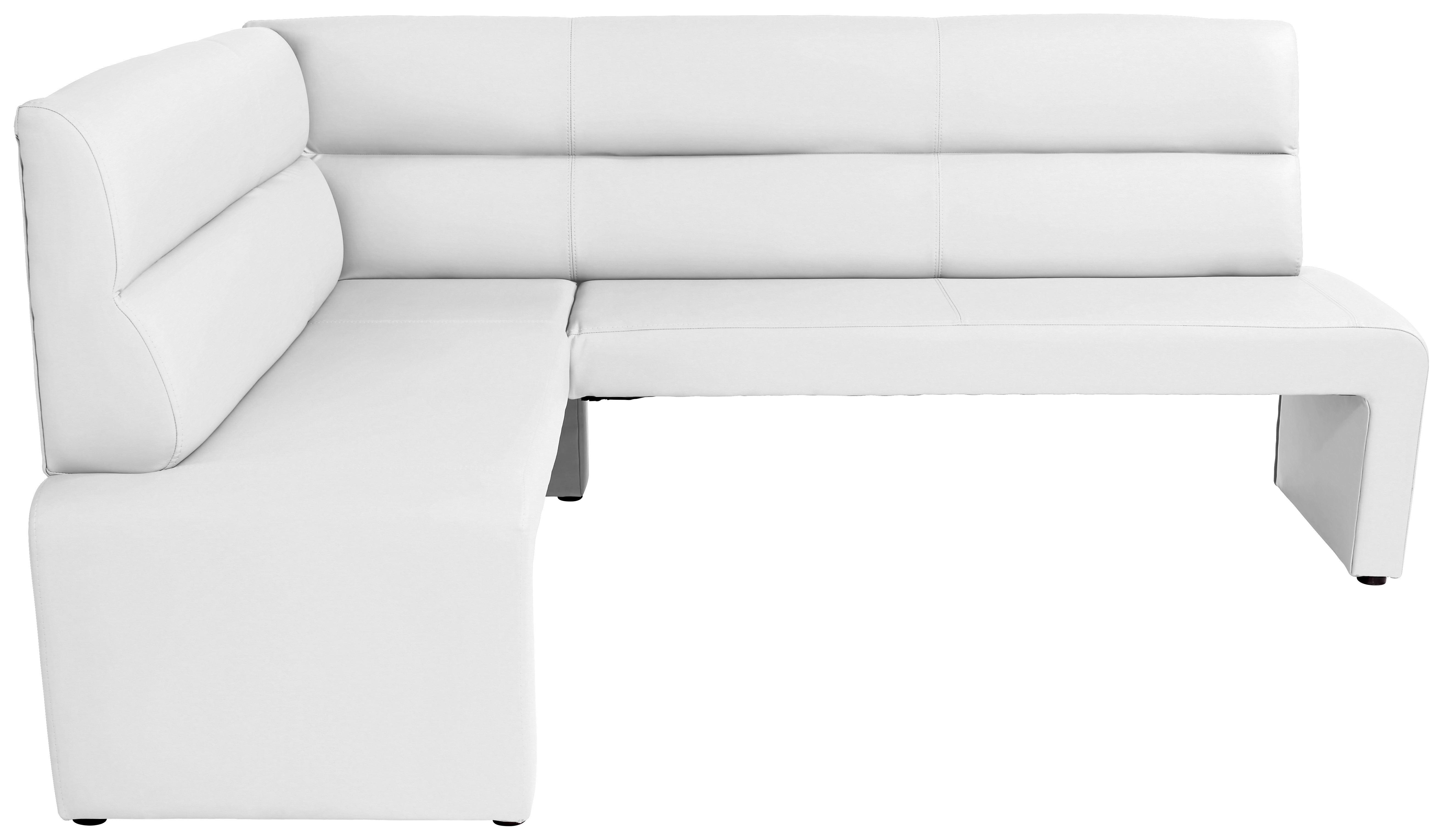 Eckbank Valentina - Weiß/Grau, KONVENTIONELL, Holzwerkstoff (160/200cm)