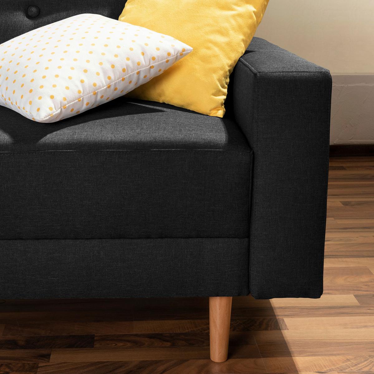 Eckschlafsofa Just Cool - Erlefarben/Schwarz, Design, Textil (230/93/152cm) - Max Winzer