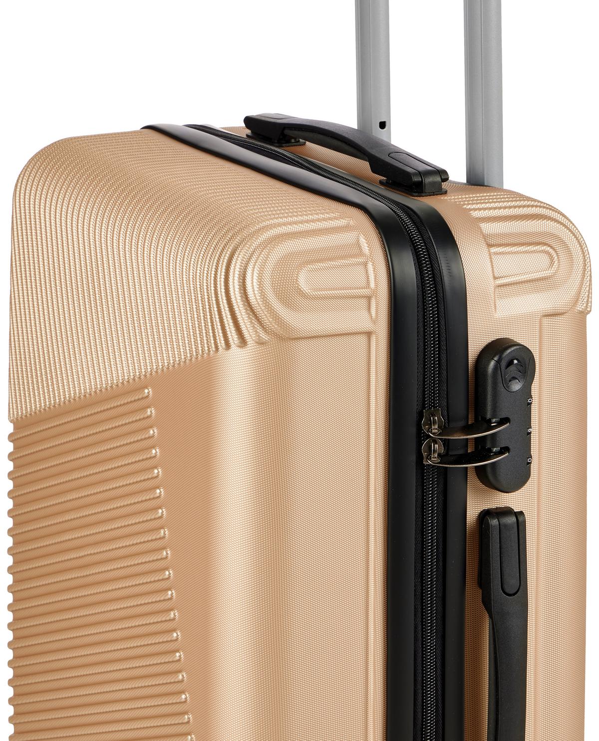 Reisekoffer 4-tlg. New York 4 Rollen Hartschale - Goldfarben, Basics, Kunststoff/Textil (32-48/25-75/16-29cm) - Luca Bessoni