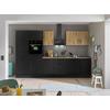 Küchenblock Turin Schwarz/eiche Dekor B: 340 Cm - Schwarz/Eiche Artisan, Basics, Holzwerkstoff (340cm) - MID.YOU