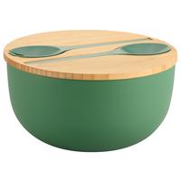 Salatschüssel 58471 - Hellbraun/Salbeigrün, Basics, Holz/Kunststoff (24/13/13cm) - Kesper
