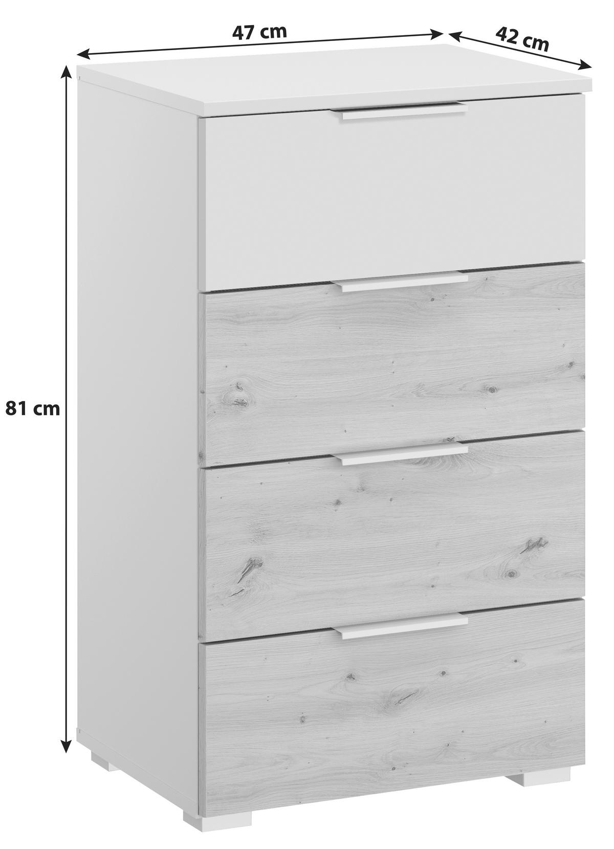 Kommode Mit Soft-Close-System 47 cm Alabama Super Champagner - Champagner/Alufarben, MODERN, Holzwerkstoff (47/81/42cm)