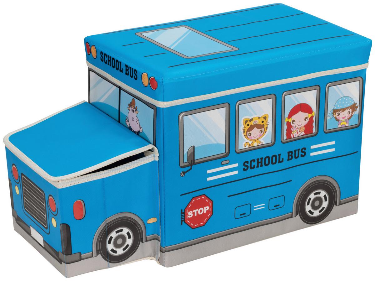 Aufbewahrungsbox David - Blau, KONVENTIONELL, Karton/Textil (55/25/32cm) - BUNINO