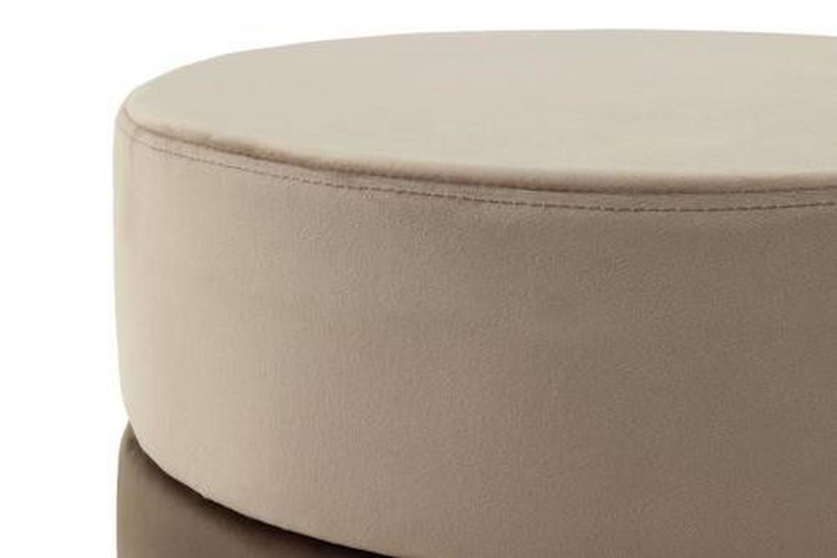 Hocker Pouf Samt Braun H: 46 cm Rund - Goldfarben/Braun, Basics, Holzwerkstoff/Textil (48,5/46/48,5cm) - Kayoom