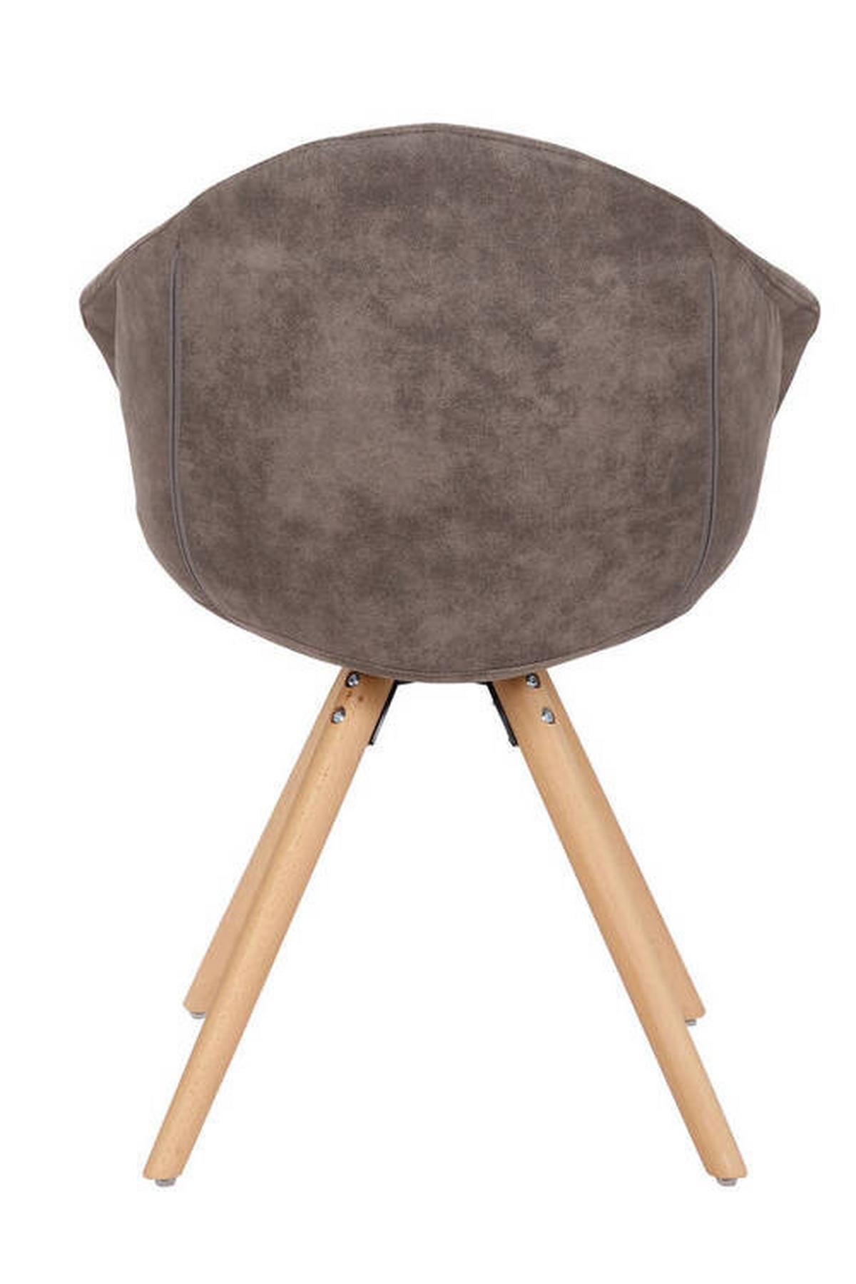 Sada židlí hnědá/šedá - šedá/hnědá, Design, dřevo/textil (59/82/55cm)