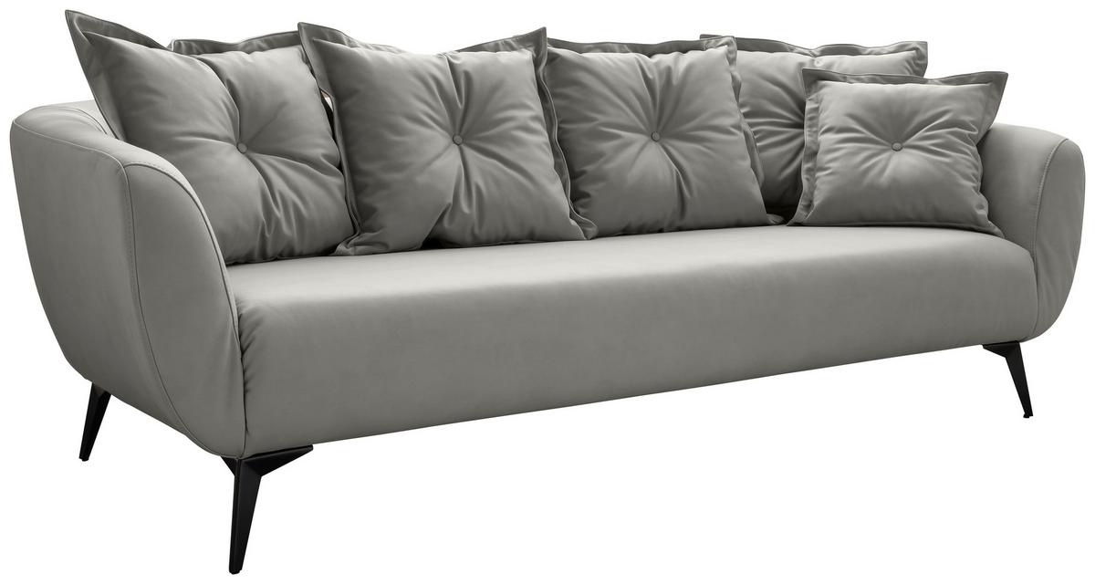 3-Sitzer-Sofa Baggio Grau B: 236 cm - Schwarz/Grau, MODERN, Textil (236/94/103cm) - Livetastic