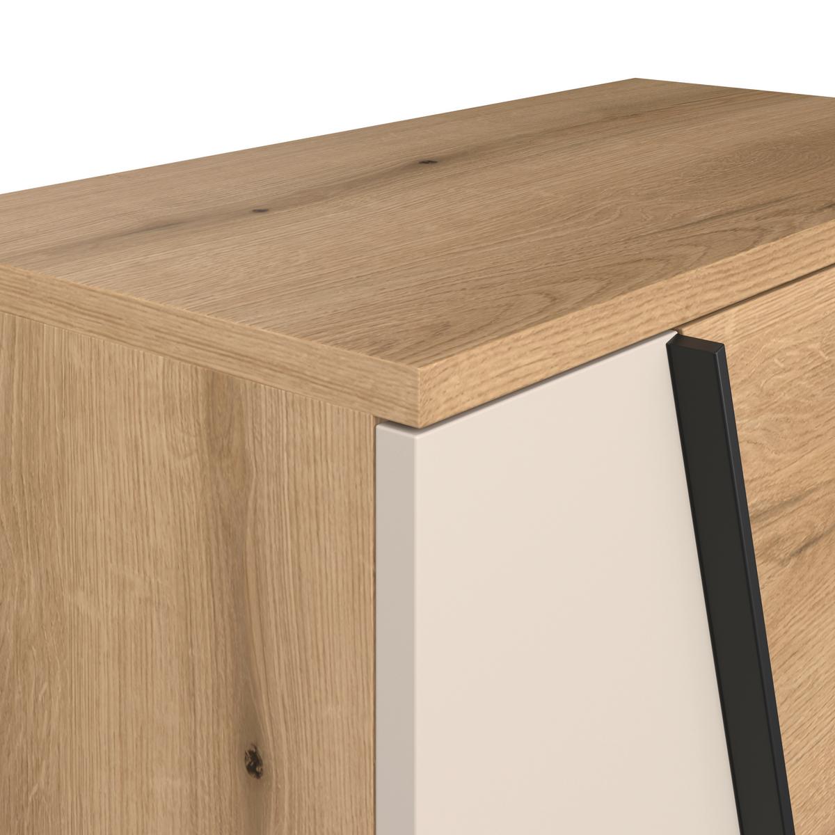 Highboard Venedig NEW Eichefarben/Kaschmir B: 77 cm - Kaschmir/Eichefarben, MODERN, Holzwerkstoff (77/134/37cm)