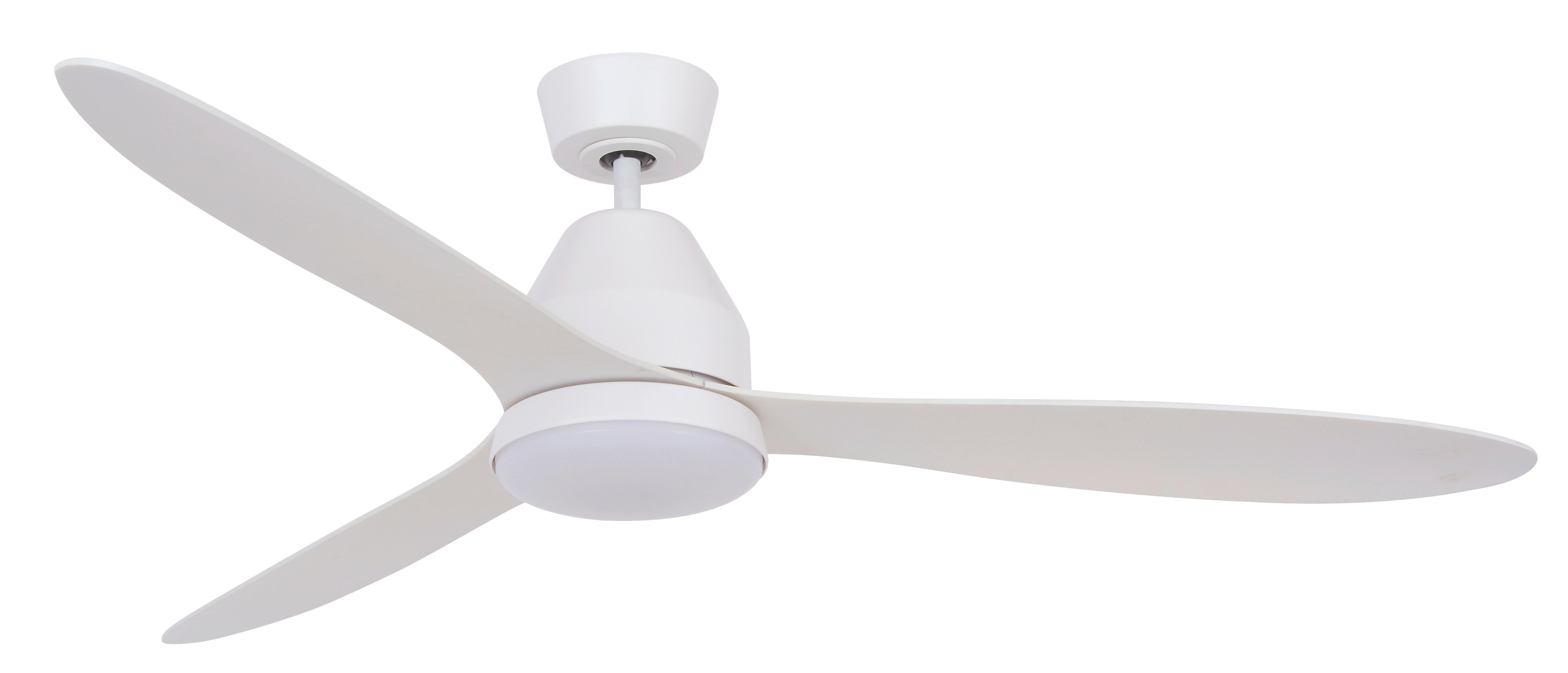 Deckenventilator Whitehaven Weiß 3-Flügel, LED-Leuchte - Weiß, Basics, Kunststoff (142/33cm) - P & B