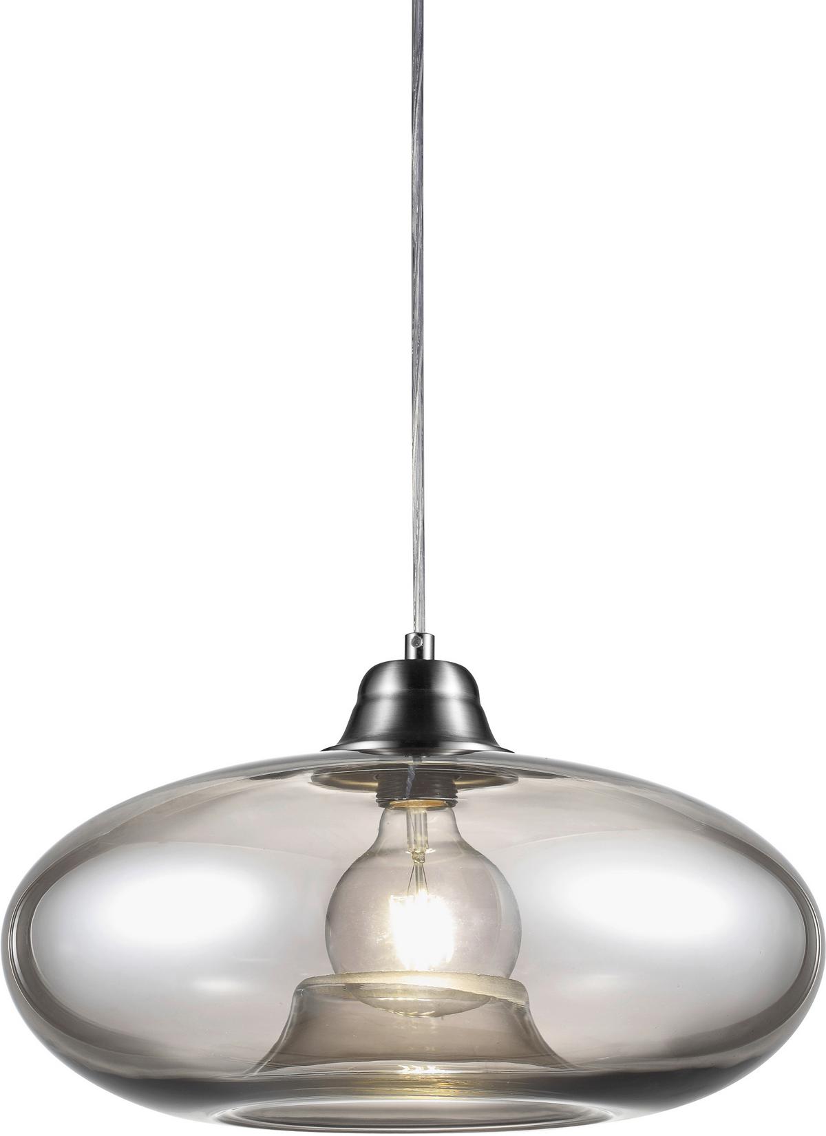 Hängeleuchte 30040102  Lille - Grau/Nickelfarben, KONVENTIONELL, Glas/Metall (40/150cm) - Globo