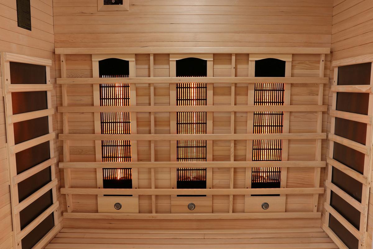 Infrarotkabine 3 Personen Lbh: 150x120x200 - Naturfarben, KONVENTIONELL, Holz (150/120/200cm) - Sanotechnik