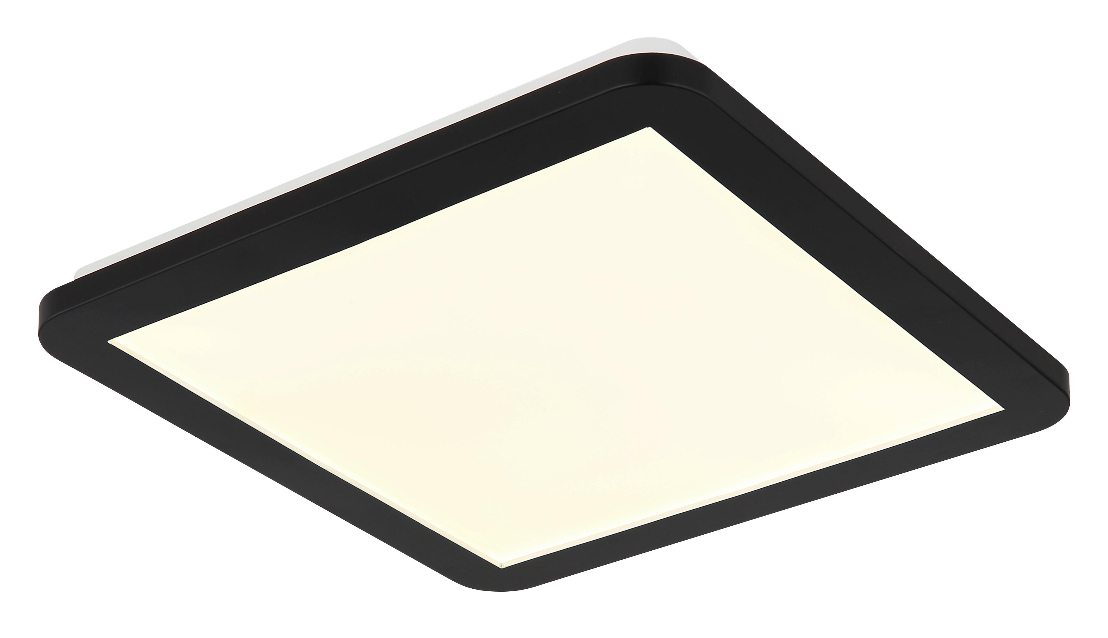 LED-Deckenleuchte 4000k, 18w, 2100lm - Opal/Schwarz, Basics, Kunststoff (30/30/3cm) - Globo