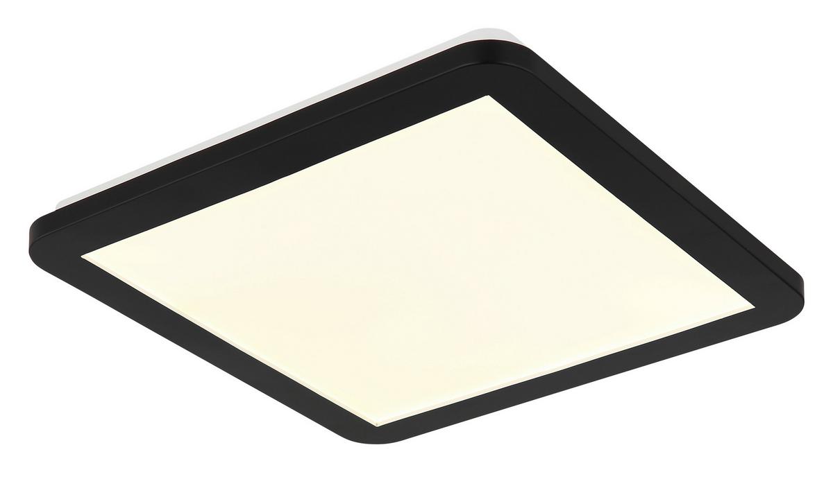 LED-Deckenleuchte 4000k, 18w, 2100lm - Opal/Schwarz, Basics, Kunststoff (30/30/3cm) - Globo