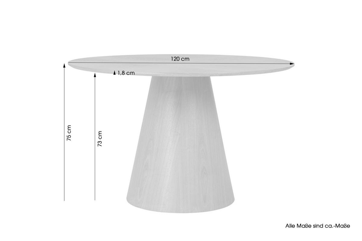 Esstisch Rond D: 120 cm, Eichefarben - Eichefarben, Design, Holz/Holzwerkstoff (120/76cm) - MID.YOU