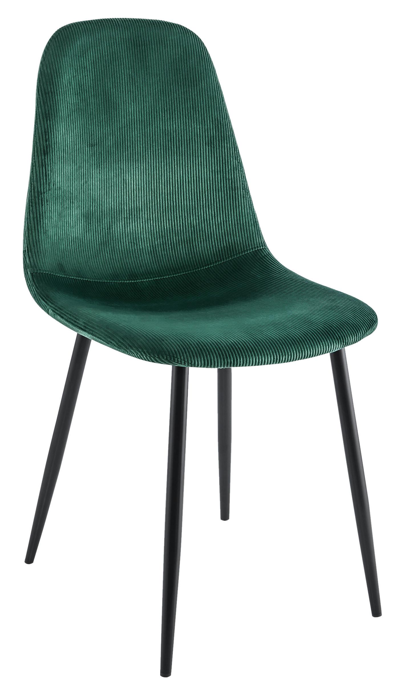 Jídelní Židle Cordula, Zelená - černá/zelená, Moderní, kov/textil (44,5/86,5/54cm) - Modern Living