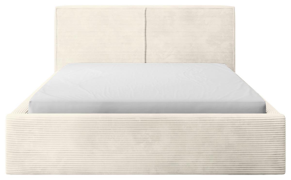 Polsterbett Mit Bettkasten Inez Creme 180x200 Cm - Creme/Schwarz, MODERN, Holz/Holzwerkstoff (180/200cm) - MID.YOU
