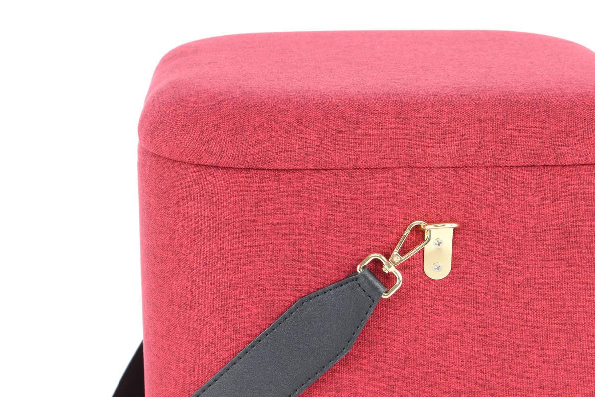 Hocker Arabella Mit  Stauraum Rot H: 44 Cm 2er-Set - Rot/Schwarz, Basics, Kunststoff/Textil (29,5+35,5cm) - Kayoom