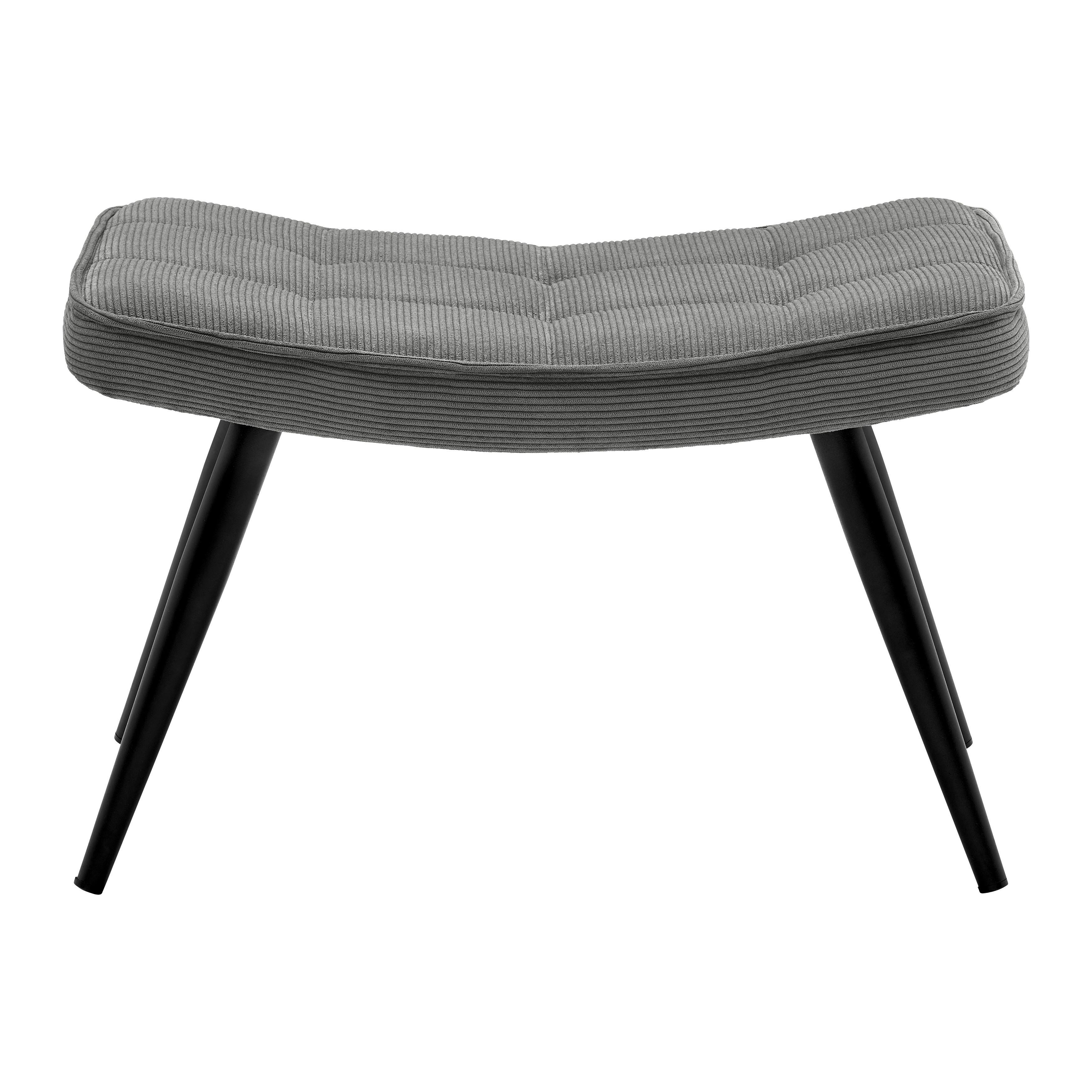 Taburetka GUNVOR, sivý menčester - čierna/sivá, Modern, kov/drevo (59,5/39/40cm) - Mömax