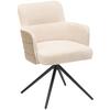 Armlehnstuhl Mia Webstoff Beige, B: 58 cm - Beige/Schwarz, KONVENTIONELL, Textil/Metall (58/82/64cm) - MID.YOU