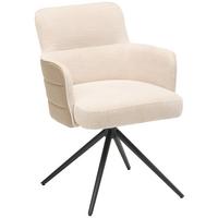 Armlehnstuhl Mia Webstoff Beige, B: 58 cm - Beige/Schwarz, KONVENTIONELL, Textil/Metall (58/82/64cm) - MID.YOU