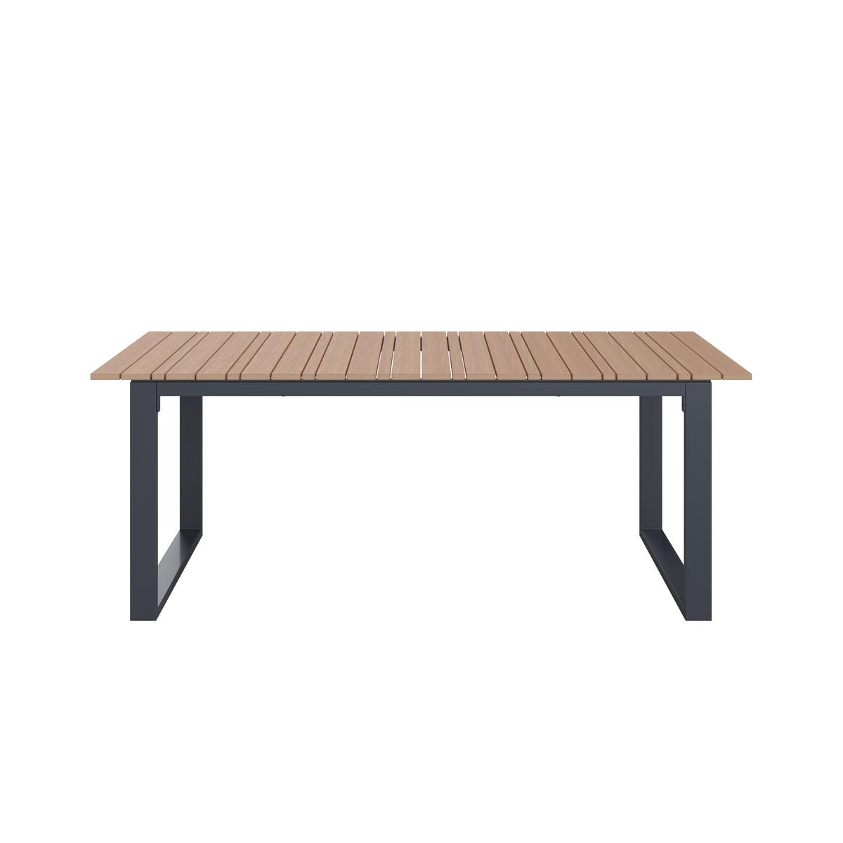 Záhradný stôl RUBY 210x100cm - farba tíku/tmavosivá, Modern, kov/plast (210/75/100cm) - Bessagi Garden